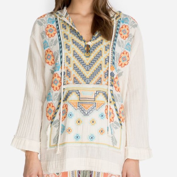 Johnny Was Cabo Gauze Hoodie - Picture 2 of 5